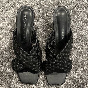 Anne Klein Black Braided Mules